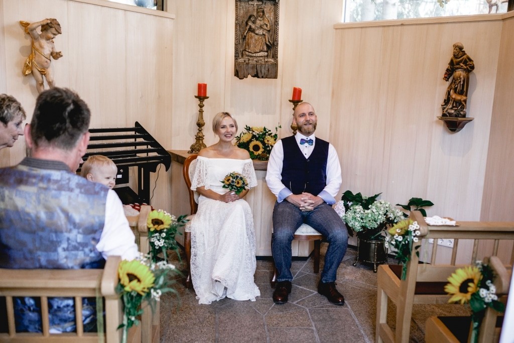 An intimate wedding ceremony in our human-animal chapel